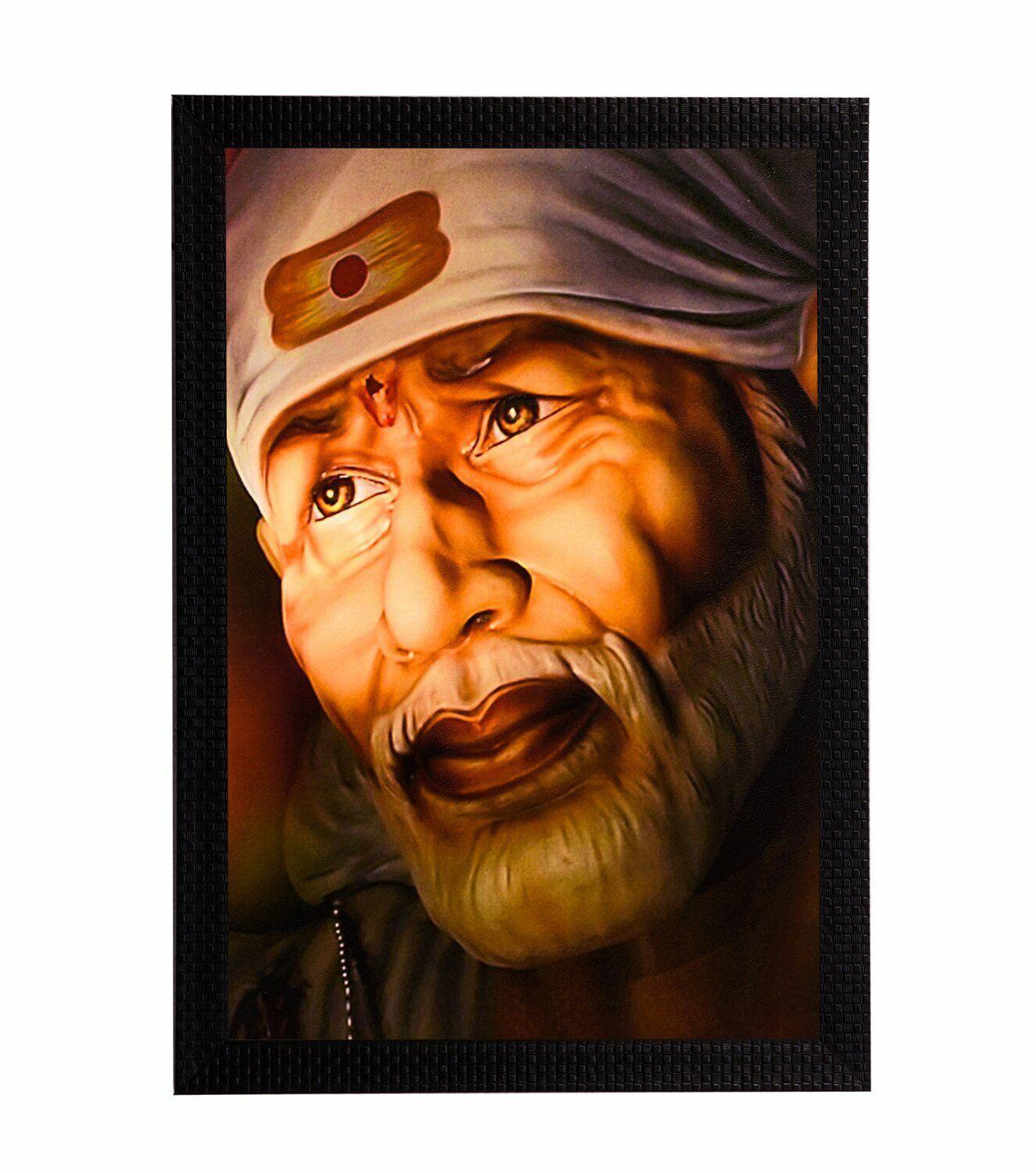 Sai Baba Satin Matt Texture UV Art Painting (Synthetic Wood, 28 x 2 x 36 cm) - Walgrow.com