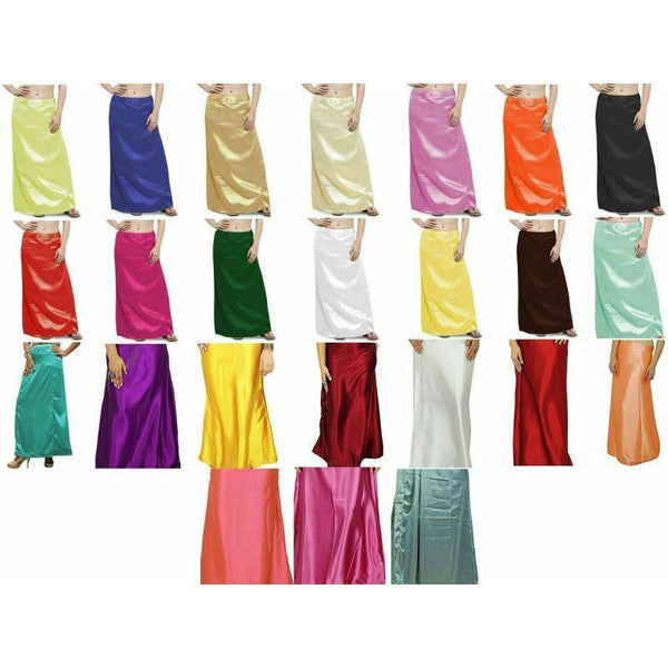 Combo of Solid Color Satin Petticoats in Multicolor : UUX491