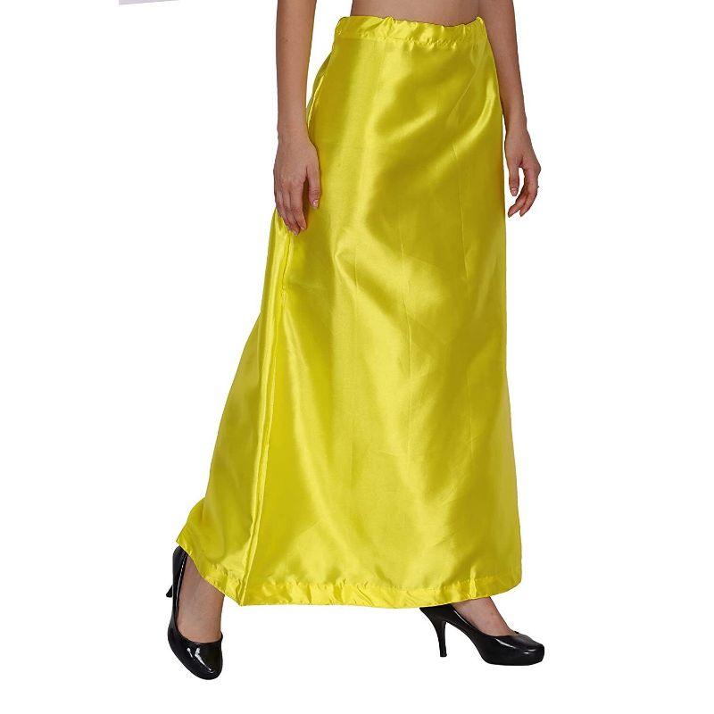 Satin Silk Saree Petticoat Solid Inskirt Underskirt Skirt Indian Sari Inner  Wear