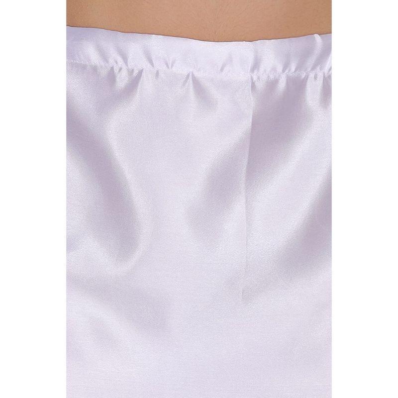 Women Stain Silk Petticoat Saree Underskirt Free Size Silk Petticoat Off  White 
