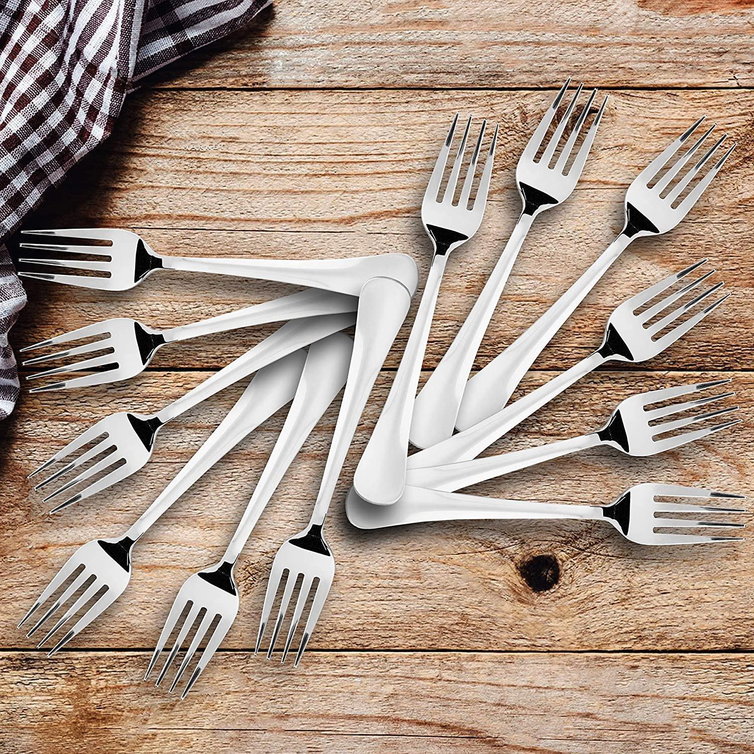 Stainless Steel Assorted Design Dinnerware Table Forks (18.2 Cm, Silver) - Walgrow.com