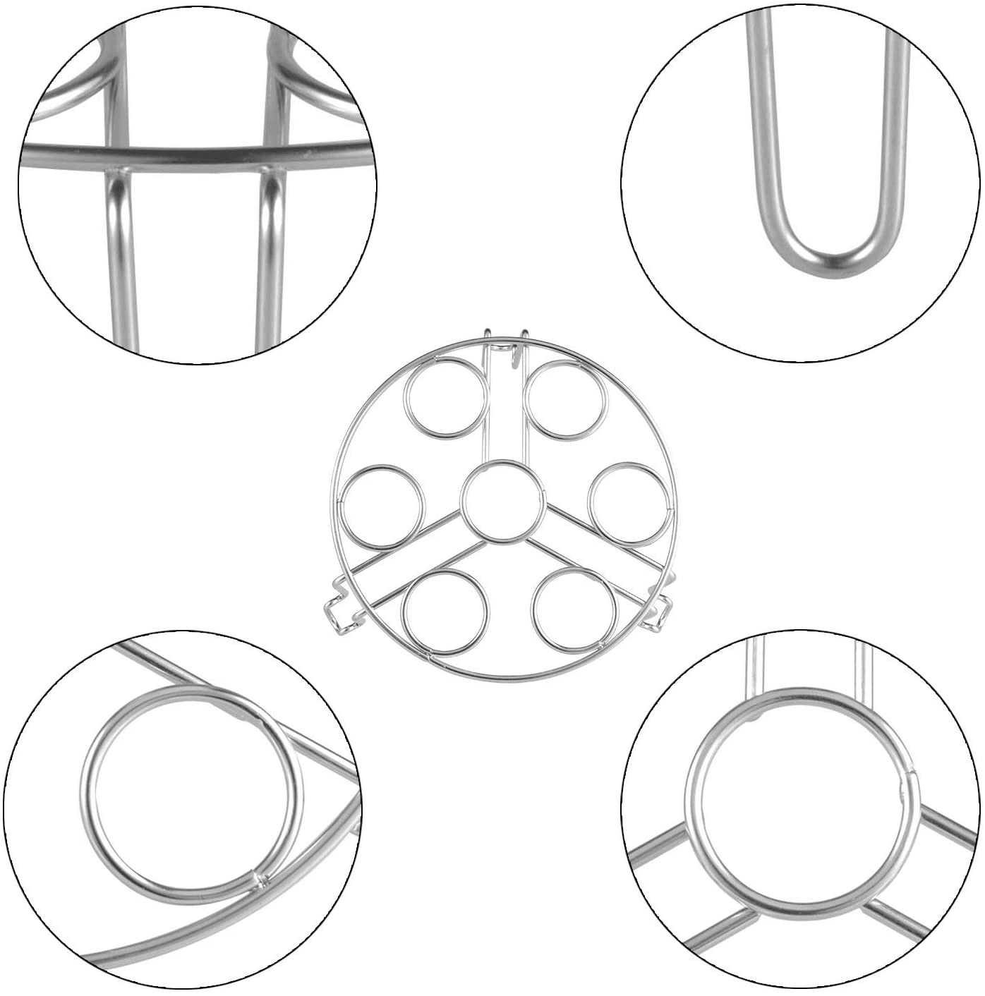 Stainless Steel Egg Steaming/Steamer Grid Racks with Stackable Bent Legs - Walgrow.com