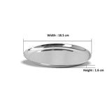 Stainless Steel Heavy Gauge Shallow Salad Plates with High Polish Mirror Finish (18.5 Cm, Silver) - Walgrow.com