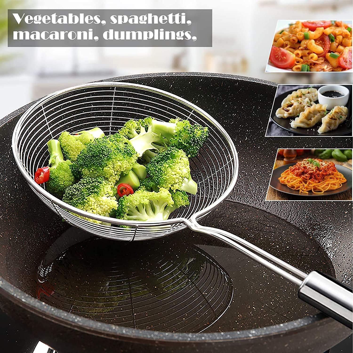 Stainless Steel Spider Strainer/Skimmer/Ladle For Kitchen Cooking and Frying - Walgrow.com