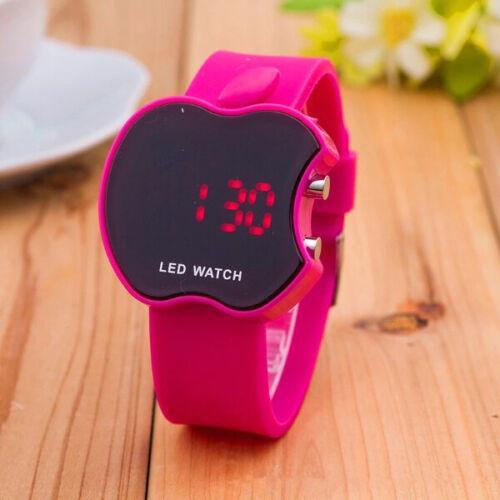 Stylish Apple Shaped LED Screen Digital Watch Great Gift Kids For Boys and Girls (Fuchsia) - Walgrow.com