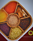 BPA Free Multipurpose Square 7 In 1 Section Plastic Spices/Masala Storage Dabba/Box (Square, Brown) - Walgrow.com