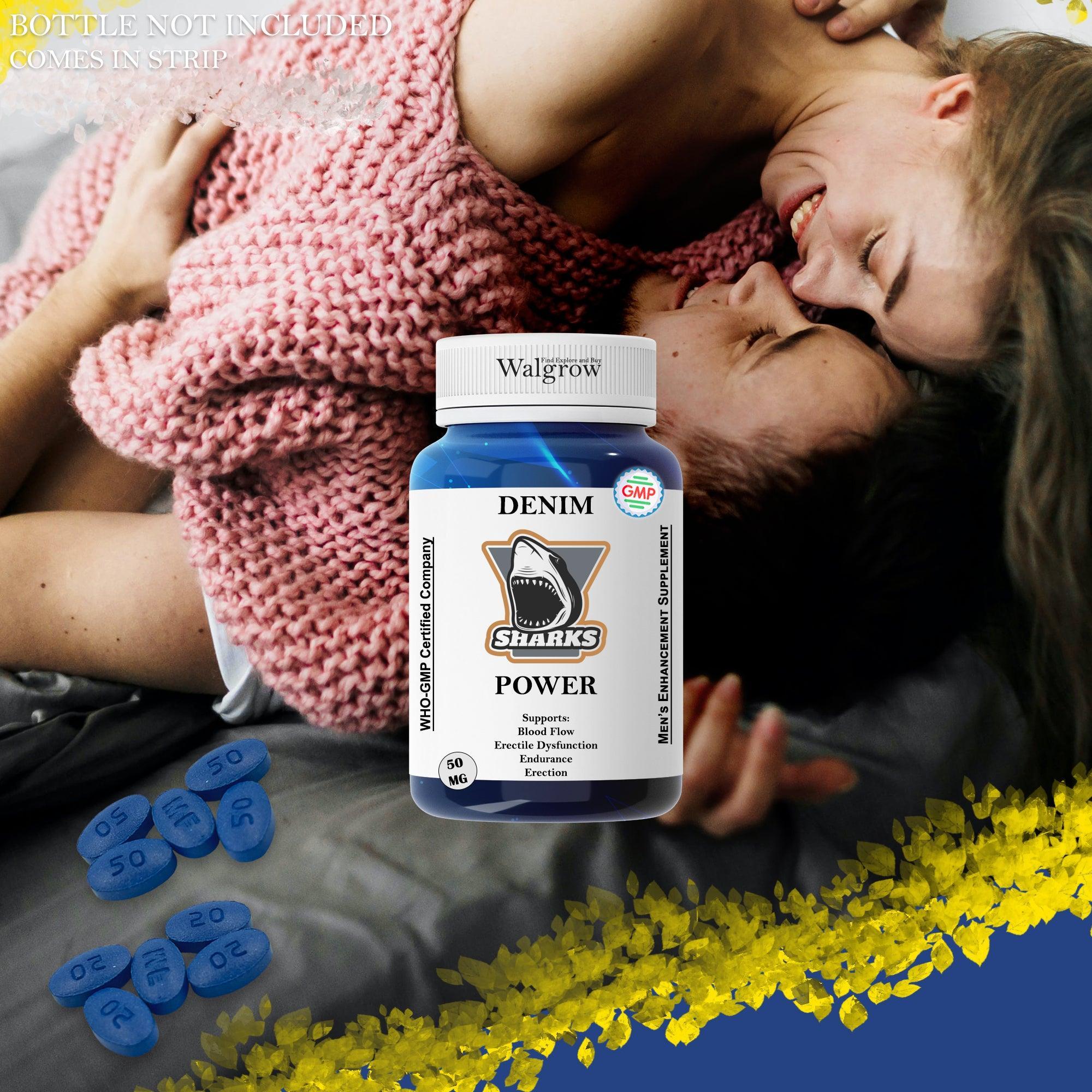 Denim Sharks Power Men's/Male Powerful Advance Level Sex Drive Enhancer Supplement (50mg, Tablets) - Walgrow.com