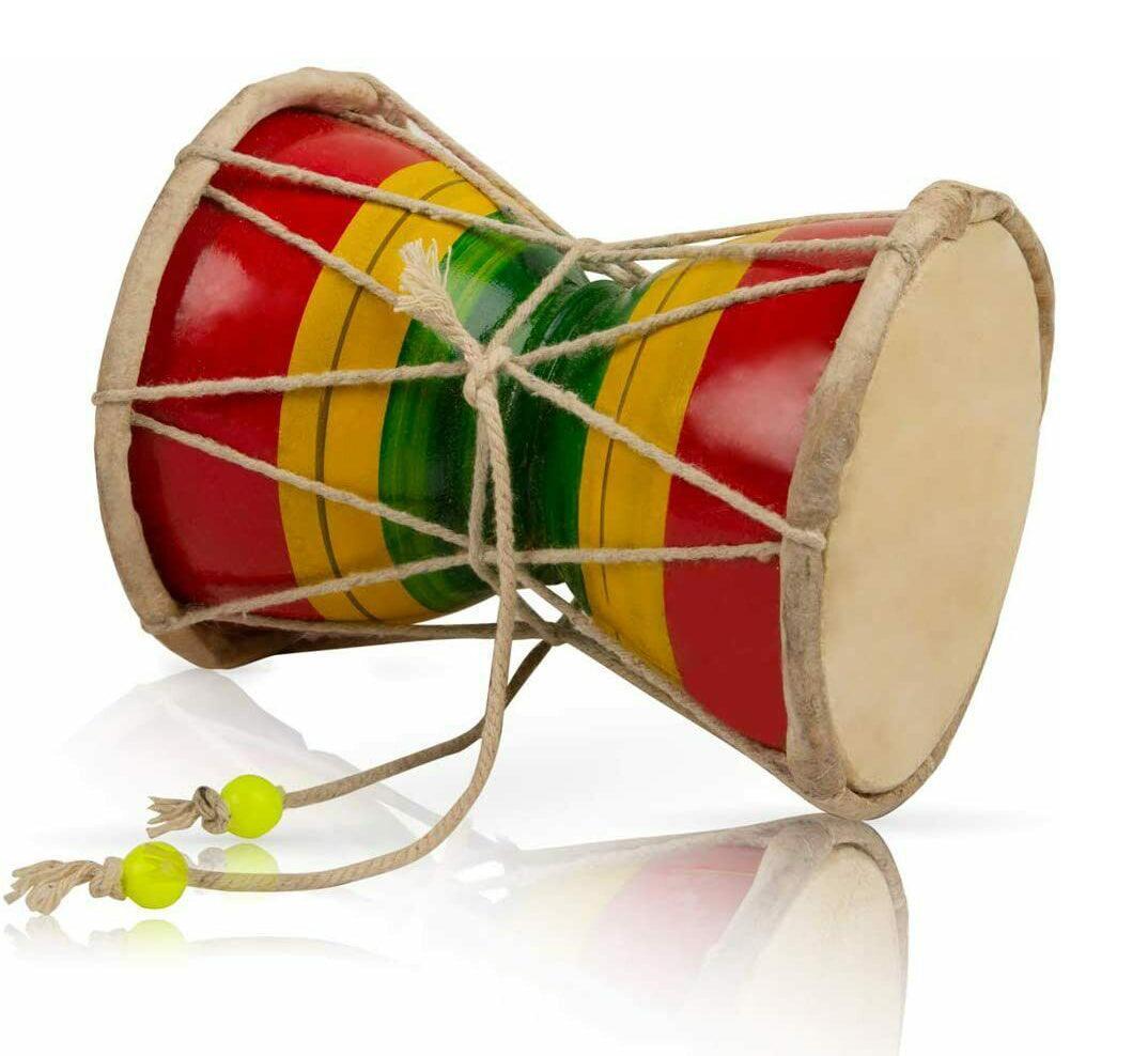 Walgrow Indian Handmade Shiv Musical Instrument Damaru/Dholak with Cotton Cords (12 Cm, Multicolor) - Walgrow.com