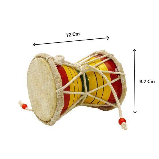 Walgrow Indian Handmade Shiv Musical Instrument Damaru/Dholak with Cotton Cords (12 Cm, Multicolor) - Walgrow.com