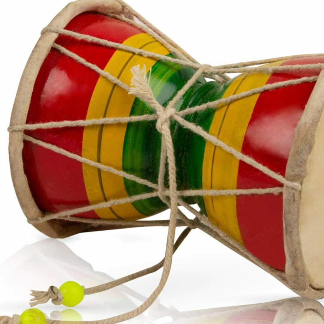 Walgrow Indian Handmade Shiv Musical Instrument Damaru/Dholak with Cotton Cords (7 Cm, Multicolor) - Walgrow.com