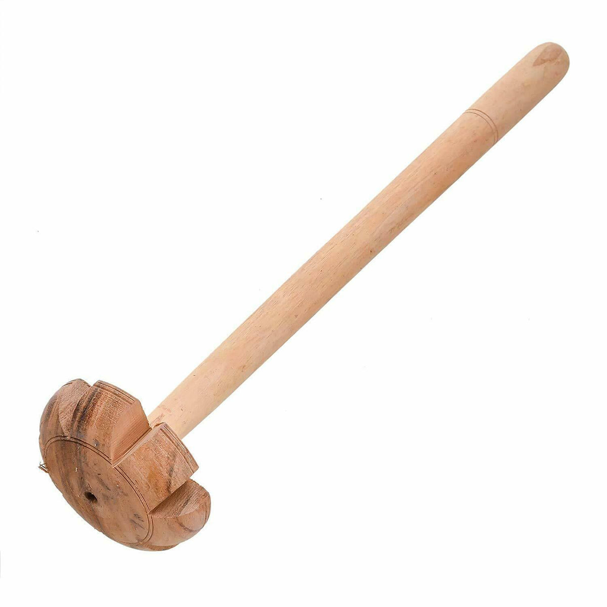 Handmade Wooden Hand Masher/Whisk Beater/Ghotni/Mathani For Kitchen (30 Cm, Tan) - Walgrow.com