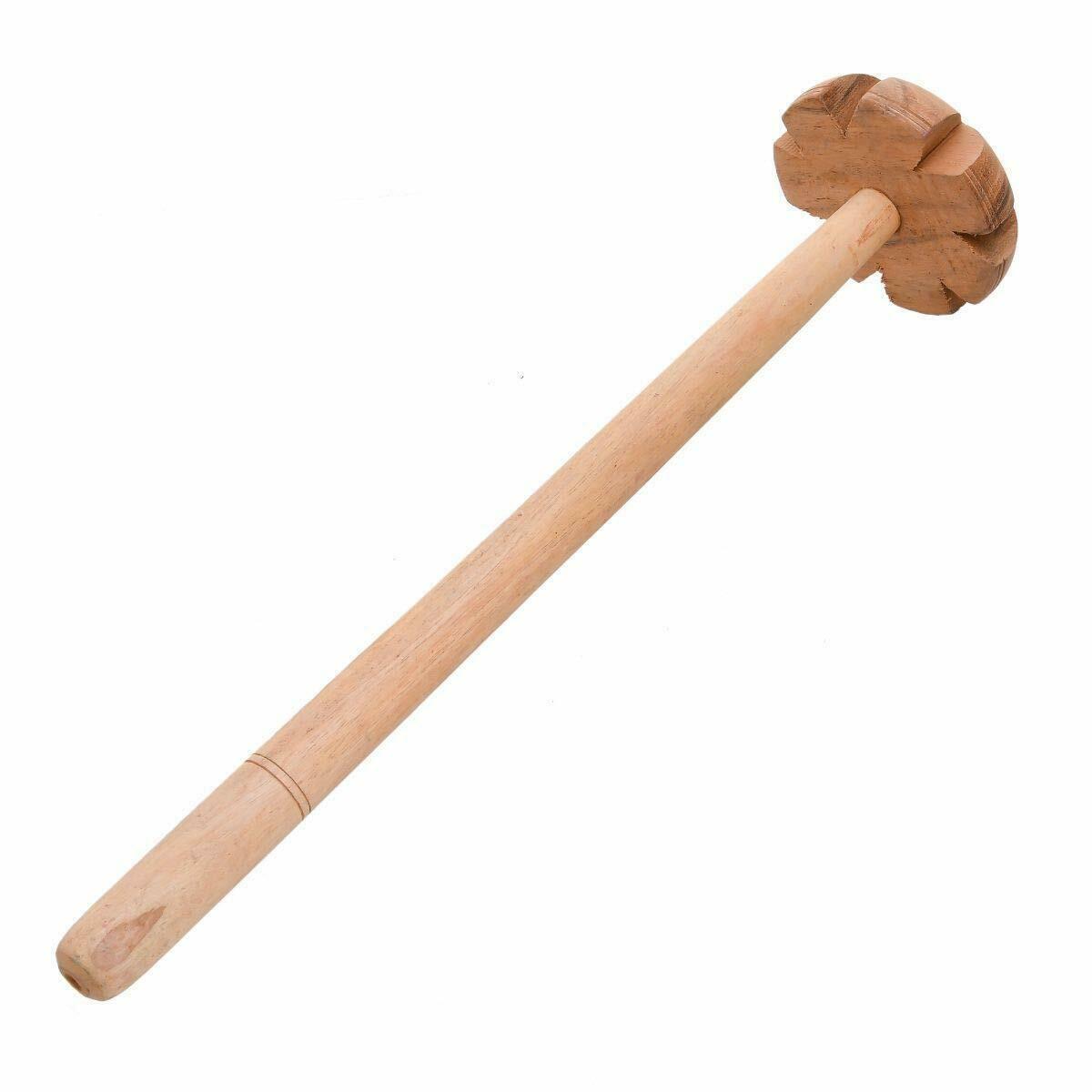 Handmade Wooden Hand Masher/Whisk Beater/Ghotni/Mathani For Kitchen (30 Cm, Tan) - Walgrow.com