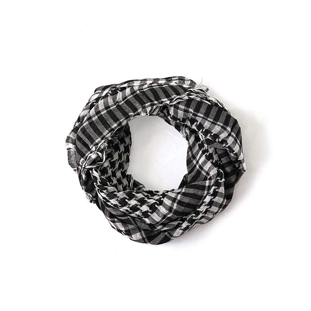 Zindwear Unisex Cotton Arab Keffiyeh Desert Shemagh Military Arafat Scarf/Scarves/Wrap (40 X 40 Inch, White) - Walgrow.com