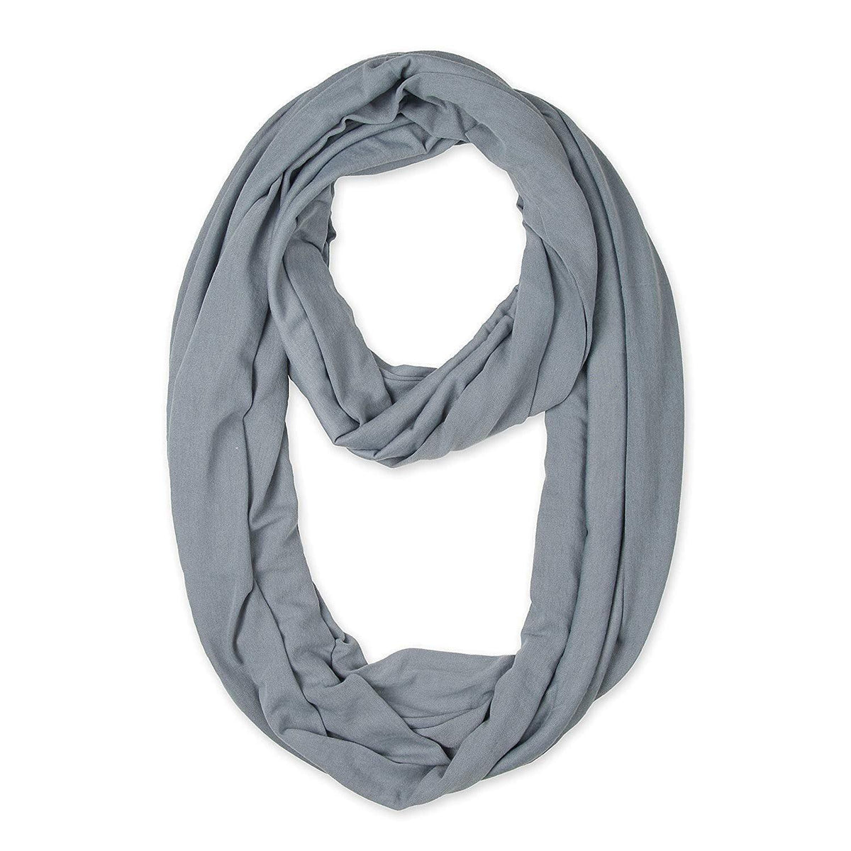 Zindwear Women's Cotton Hosiery Infinity Around Loop Convertible Scarves/Wraps (One Size, Silver) - Walgrow.com