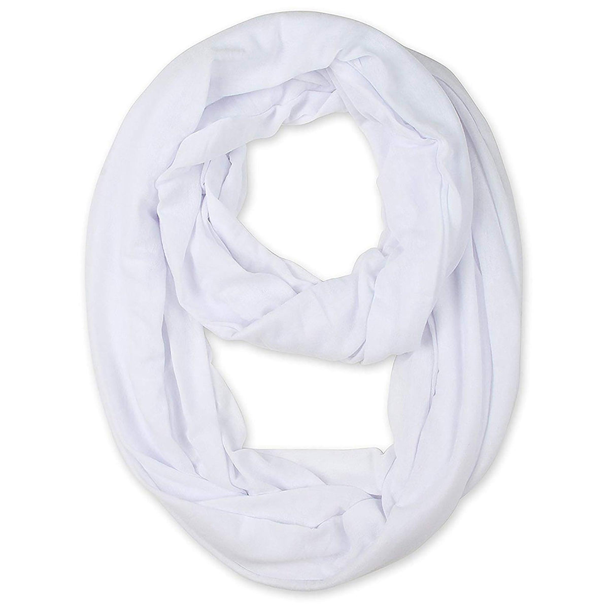 Zindwear Women's Cotton Hosiery Infinity Around Loop Convertible Scarves/Wraps (One Size, White) - Walgrow.com