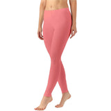 Zindwear Women's Cotton Soft Plain Summer Stretchy Ankle Length Leggings (One Size, Peach Pink) - Walgrow.com