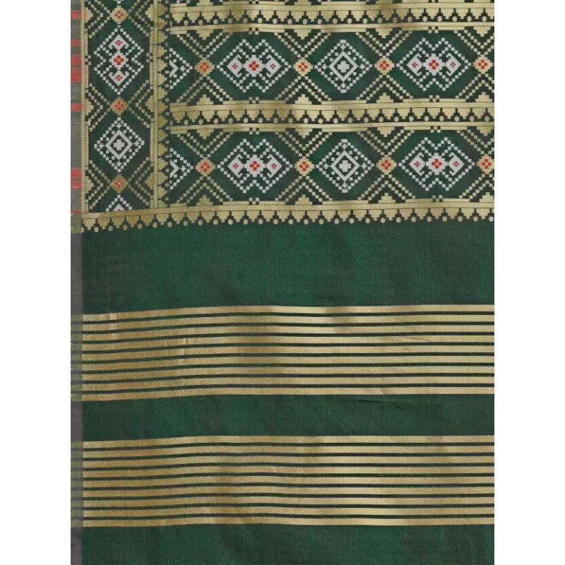 Zindwear Women's Floral Design Woven Silk Blend Dupatta/Chunni/Scarf (Green and Red) - Walgrow.com