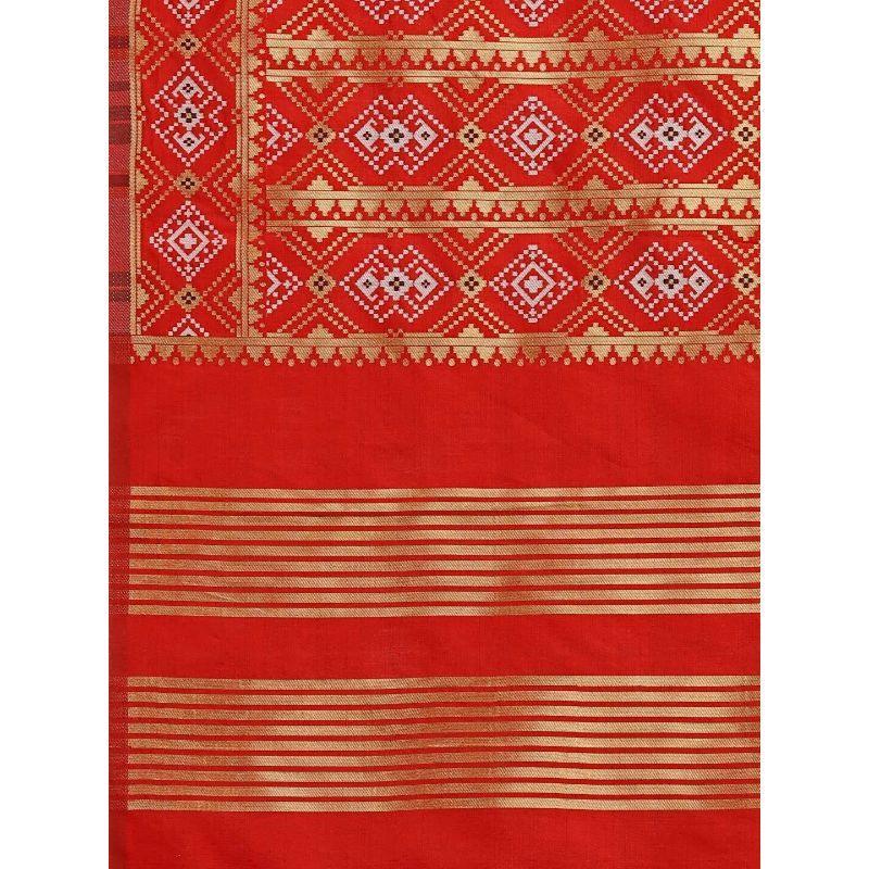 Zindwear Women's Floral Design Woven Silk Blend Dupatta/Chunni/Scarf (Red and Black) - Walgrow.com