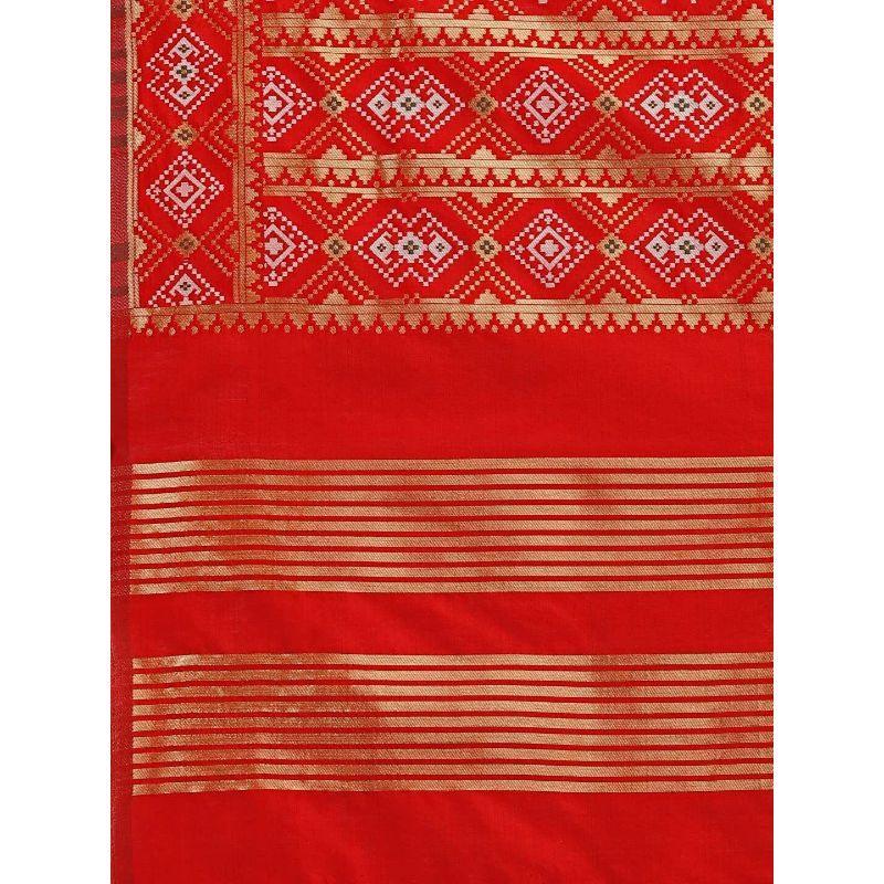 Zindwear Women's Floral Design Woven Silk Blend Dupatta/Chunni/Scarf (Red and Green) - Walgrow.com