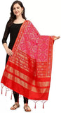 Zindwear Women's Floral Design Woven Silk Blend Dupatta/Chunni/Scarf (Red and Pink) - Walgrow.com