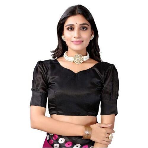 Zindwear Women's Hot Pink with Black Printed Poly Silk Saree with Blouse Party Wedding and Casual Wear - Walgrow.com