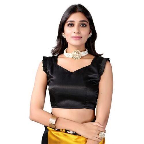 Zindwear Women's Turmeric Yellow with Black Printed Poly Silk Saree with Blouse Party Wedding and Casual Wear - Walgrow.com